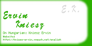 ervin kniesz business card